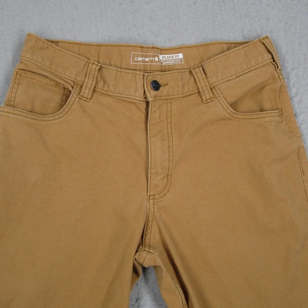 Carhartt Rugged Flex Relaxed Fit Canvas Work Pants Brown BN2517-M Mens 31x32